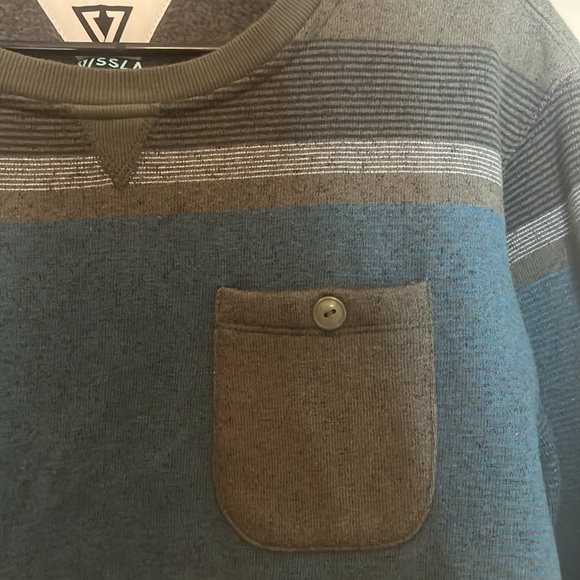 VISSLA Men's Crewneck Sweater sweatshirt- Teal and green size large preowned - Picture 3 of 5